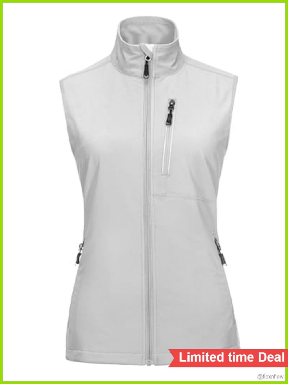 Women's Lightweight Running Vest with 6 Pockets Windproof Water-Resistant for